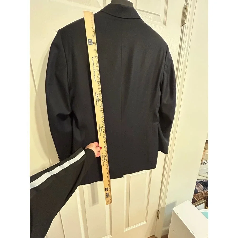 Lauren Ralph Lauren 40 R gold button navy blue wool suit blazer jacket‎ Career